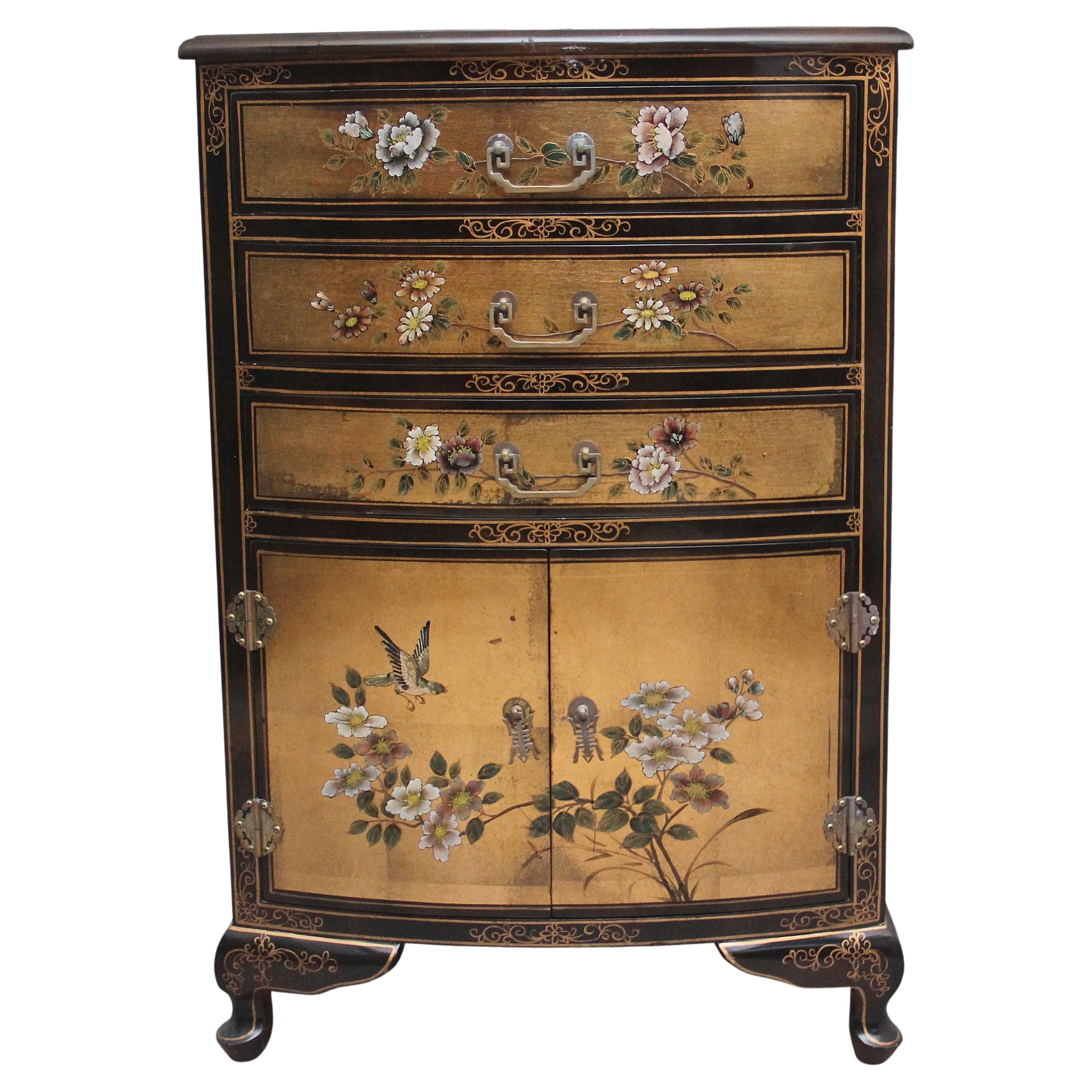 Decorative Mid-20th Century Painted and Lacquered Cabinet