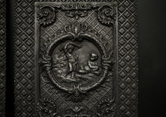 Decorative Pair of Cast Iron Fireback Interior Panels