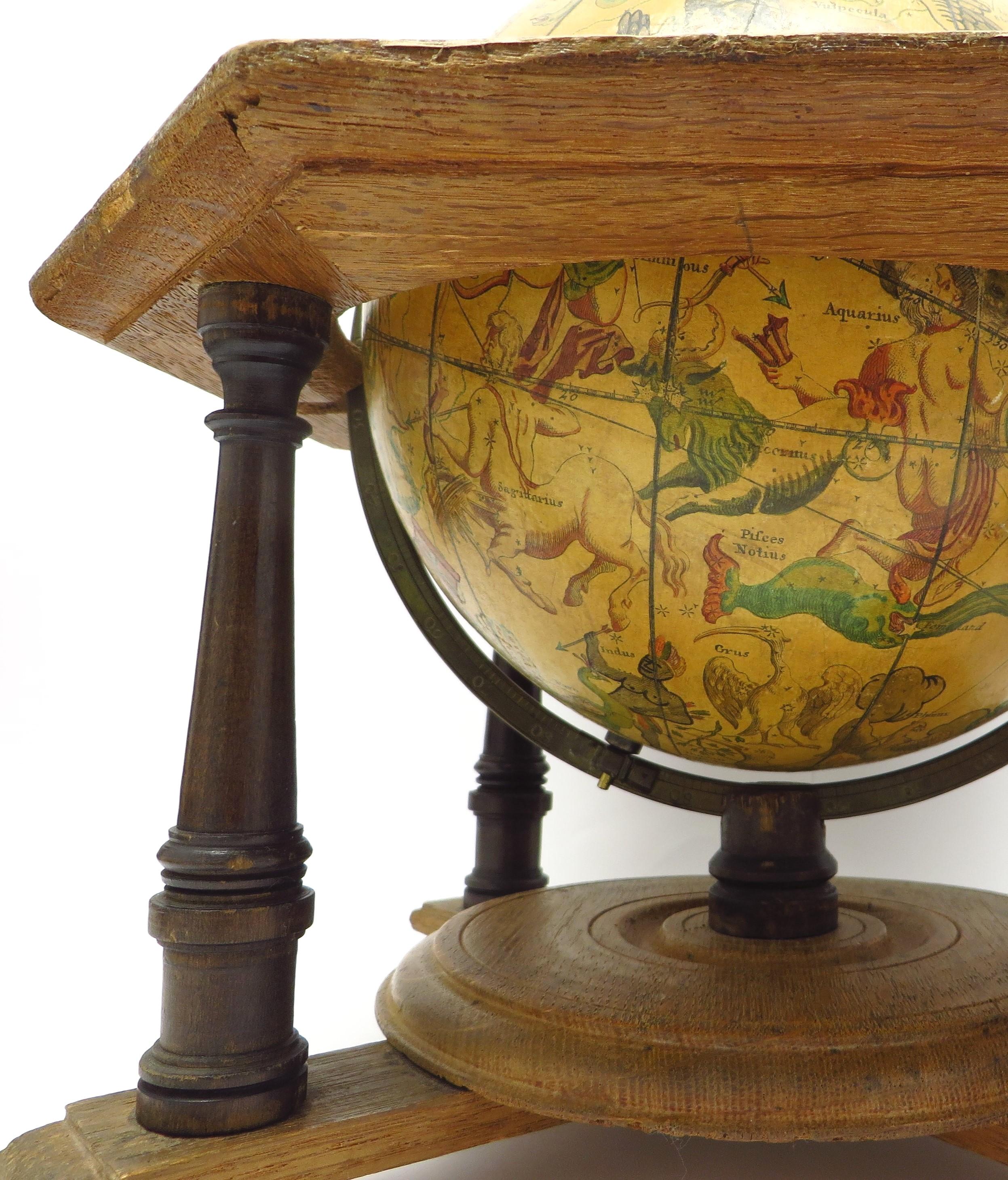 A decorative pair of rare table globes in a fine condition. For Sale 4