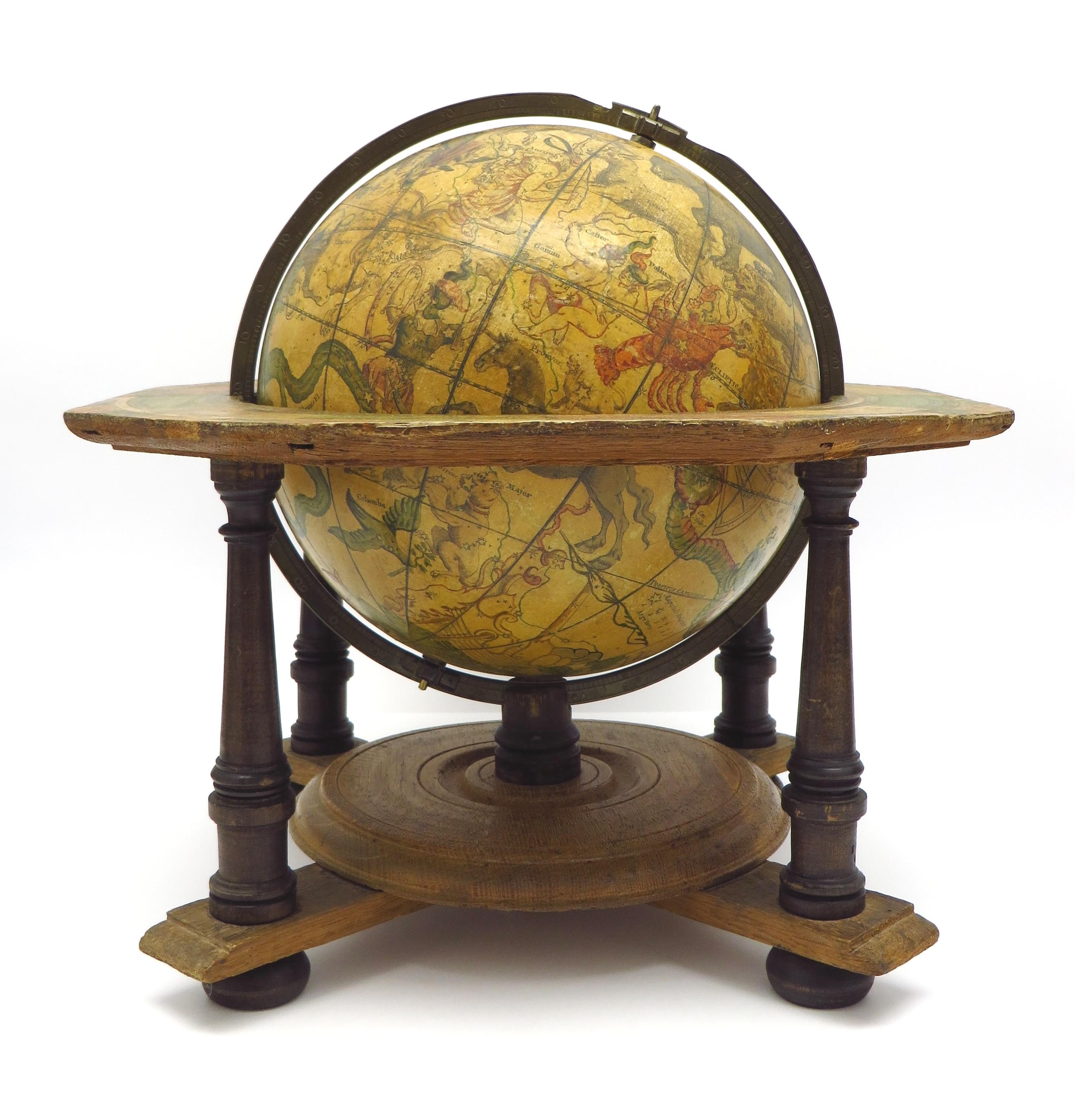 Baroque A decorative pair of rare table globes in a fine condition. For Sale