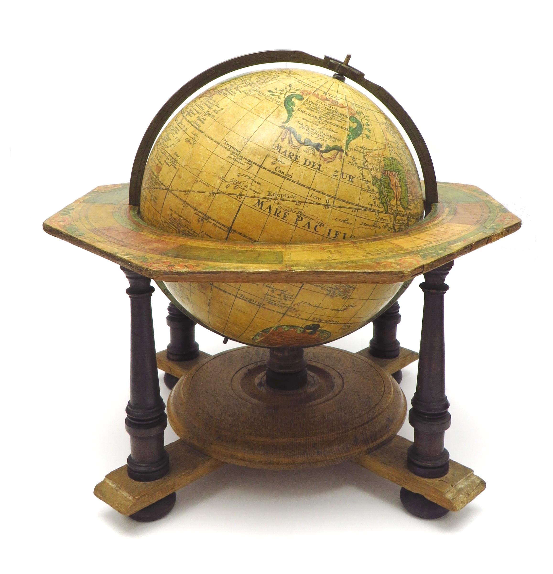 German A decorative pair of rare table globes in a fine condition. For Sale