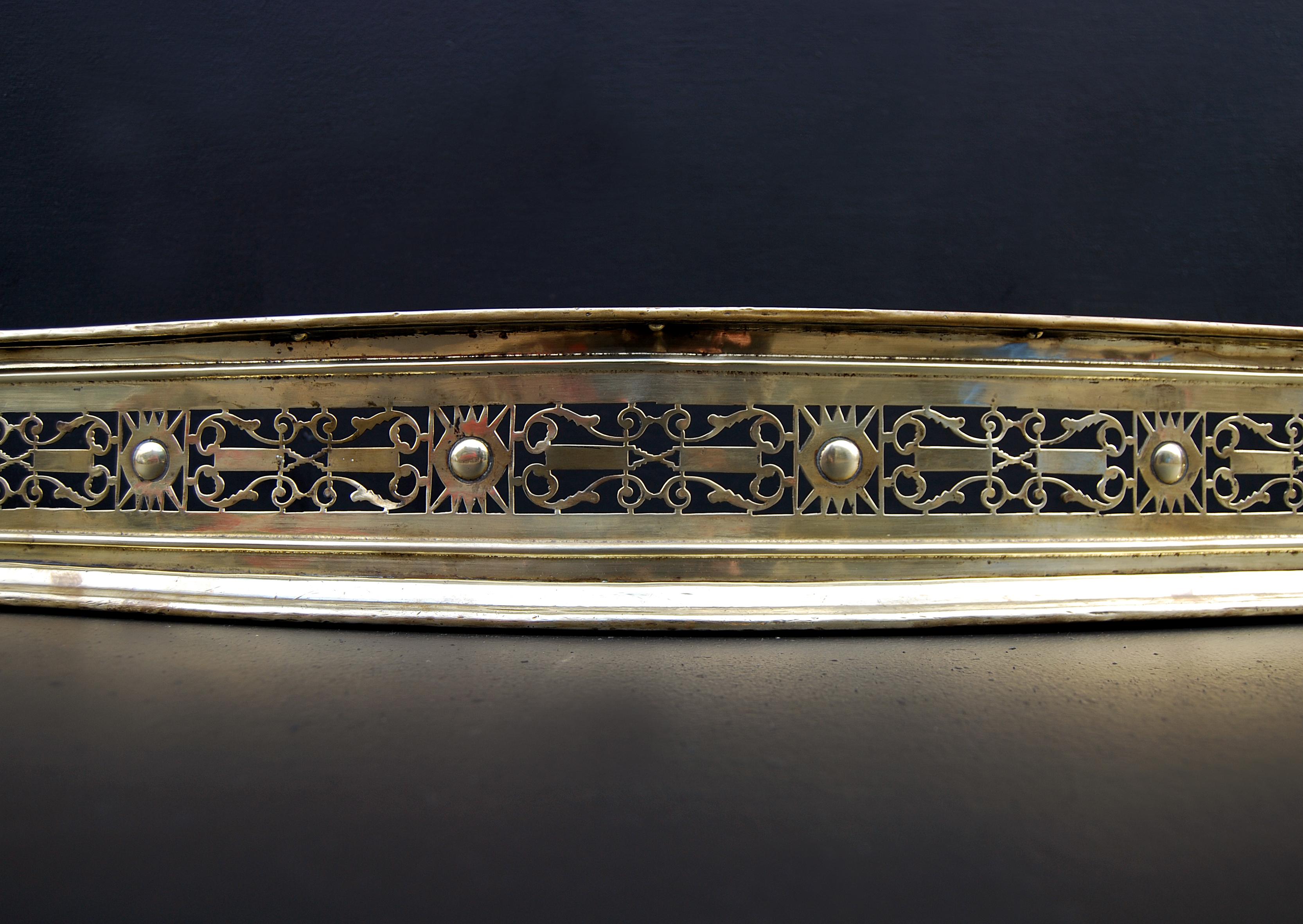 19th Century Decorative Pierced Brass English Fender For Sale