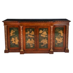 Meuble d'appoint anglais décoratif de style Régence S 19ème siècle avec laque orientaliste