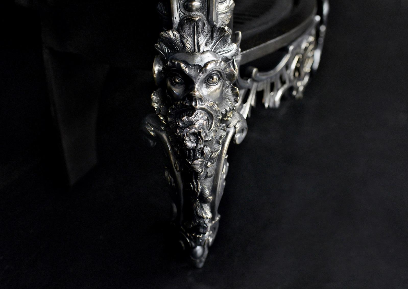 A Decorative Rococo Firegrate in German Silver For Sale 2