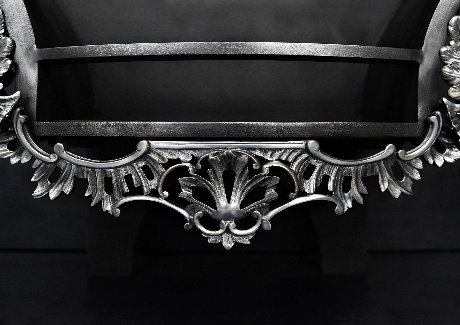 A Decorative Rococo Firegrate in German Silver For Sale 3