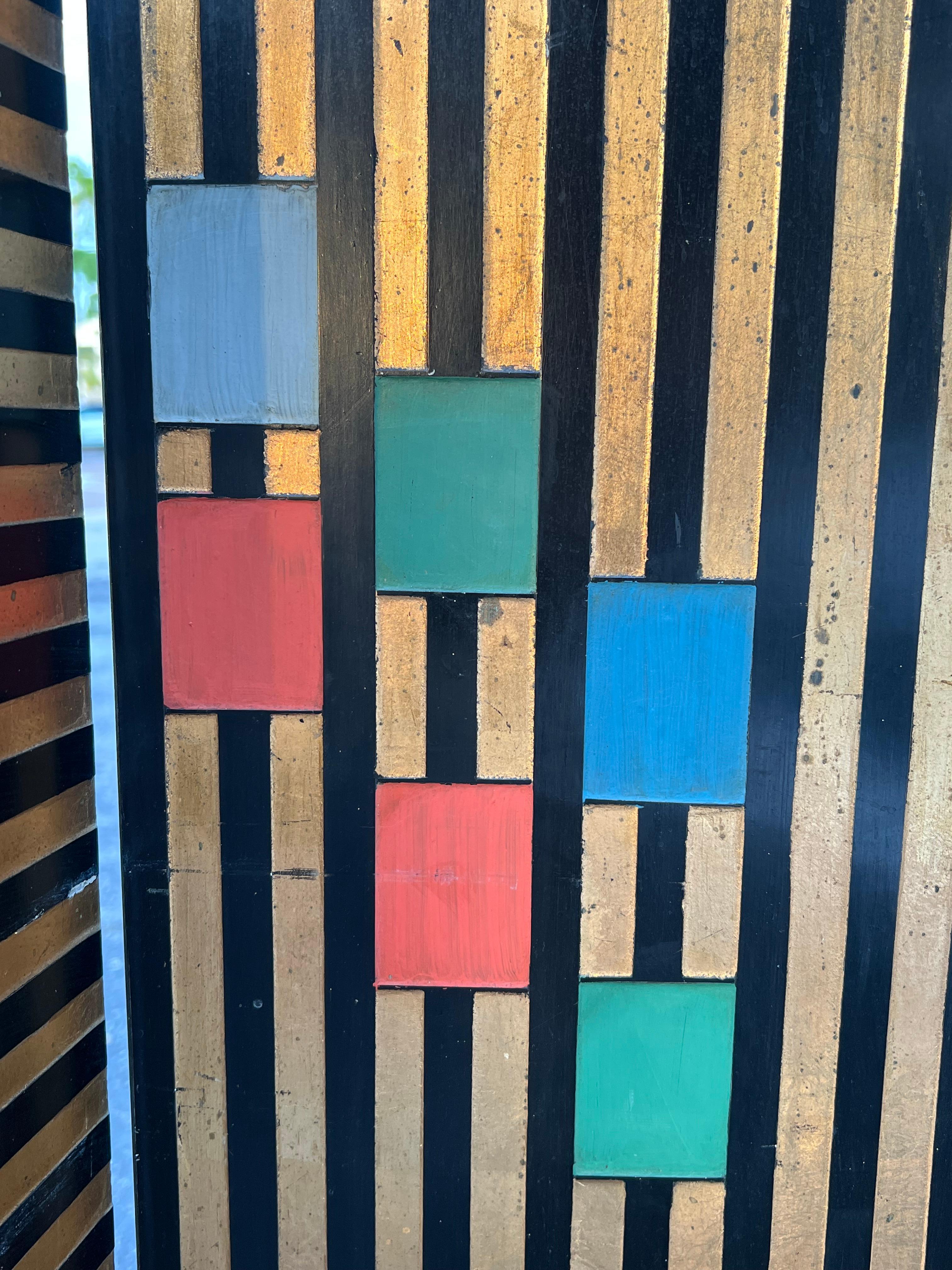 A Decorative Screen Ca '1980's In Art Deco Style In Good Condition For Sale In St.Petersburg, FL