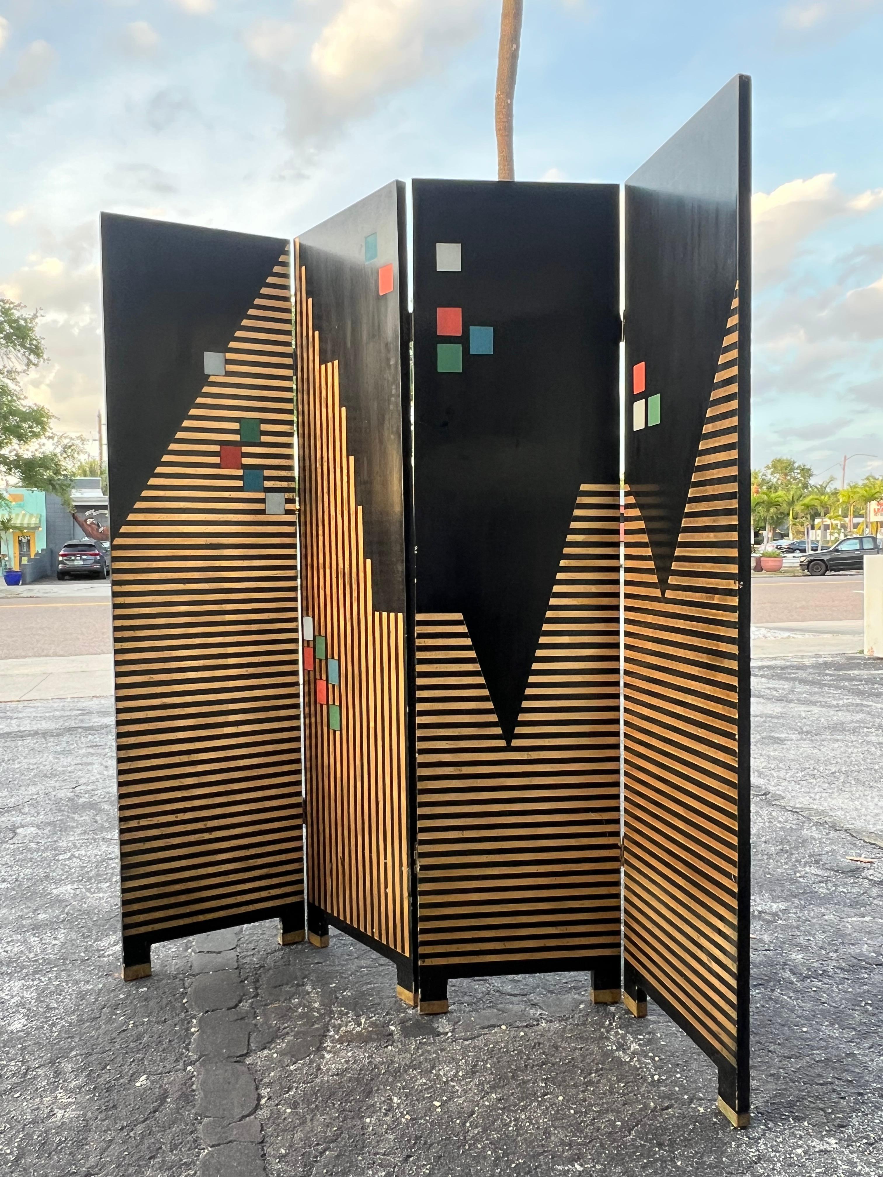 Late 20th Century A Decorative Screen Ca '1980's In Art Deco Style For Sale