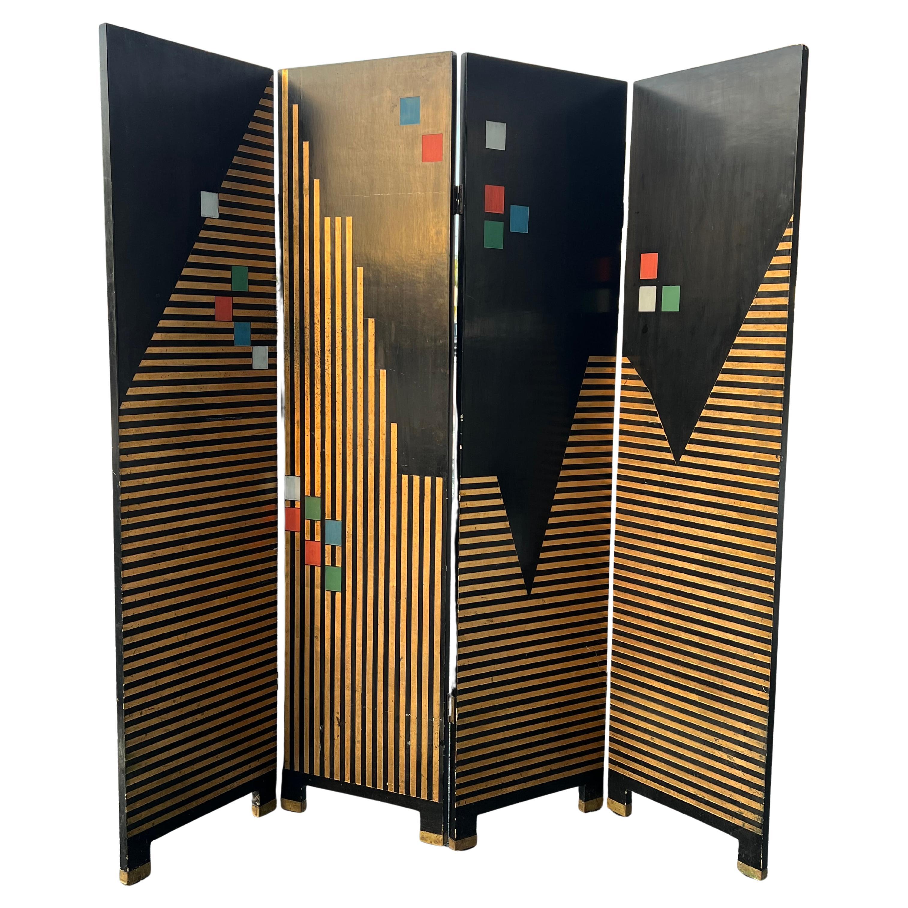 A Decorative Screen Ca '1980's In Art Deco Style