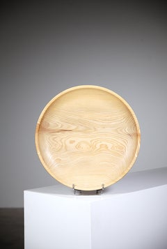 Piatto decorativo in legno massiccio di frassino di Philippe Dyon Francia, anni '90
