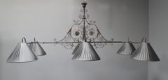 Decorative Steel Framed Antique Billiard or Snooker Light in Stock