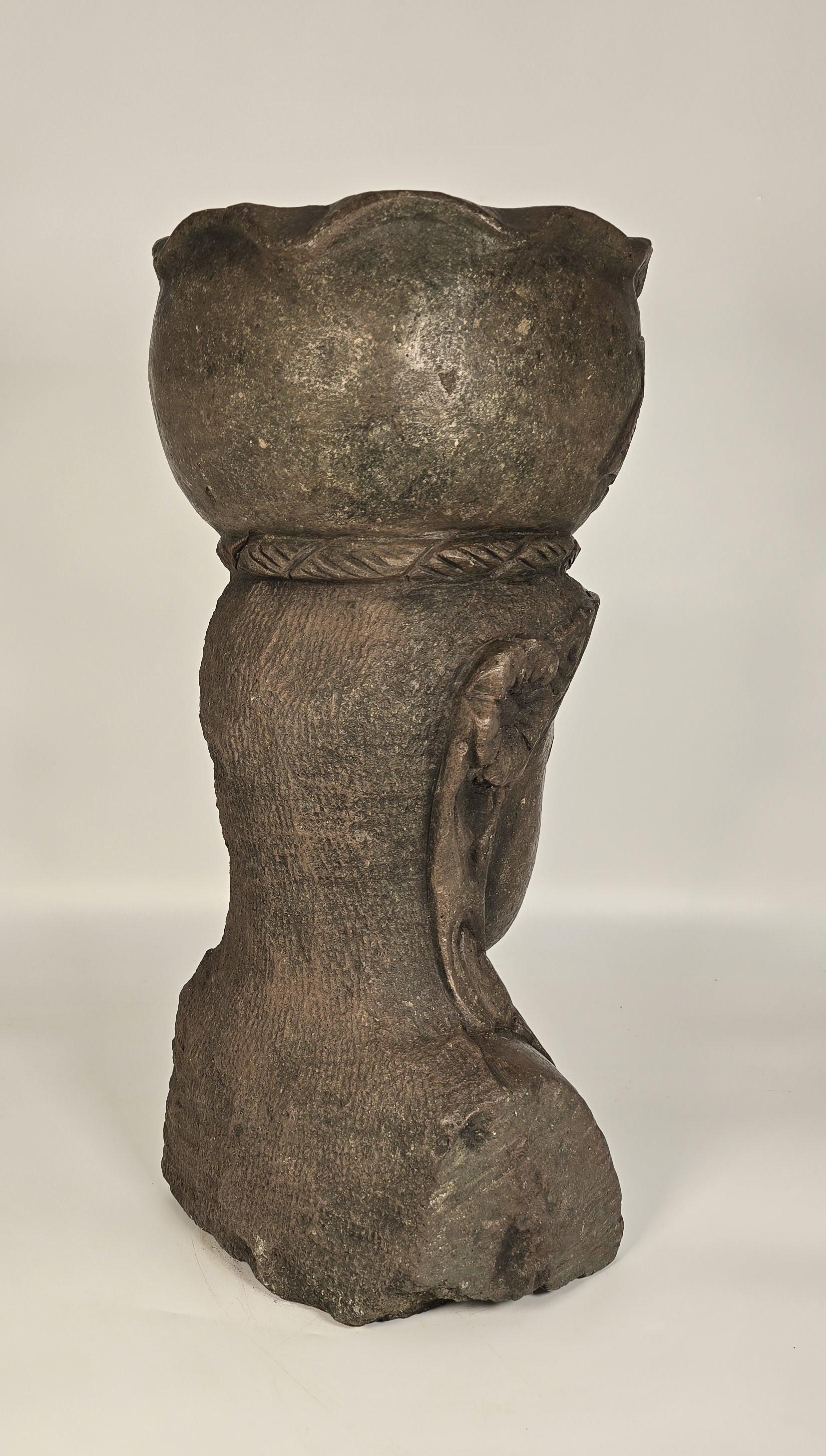 Indian A decorative stone garden flower pot or bust from the Raj period, India  C 1920 For Sale