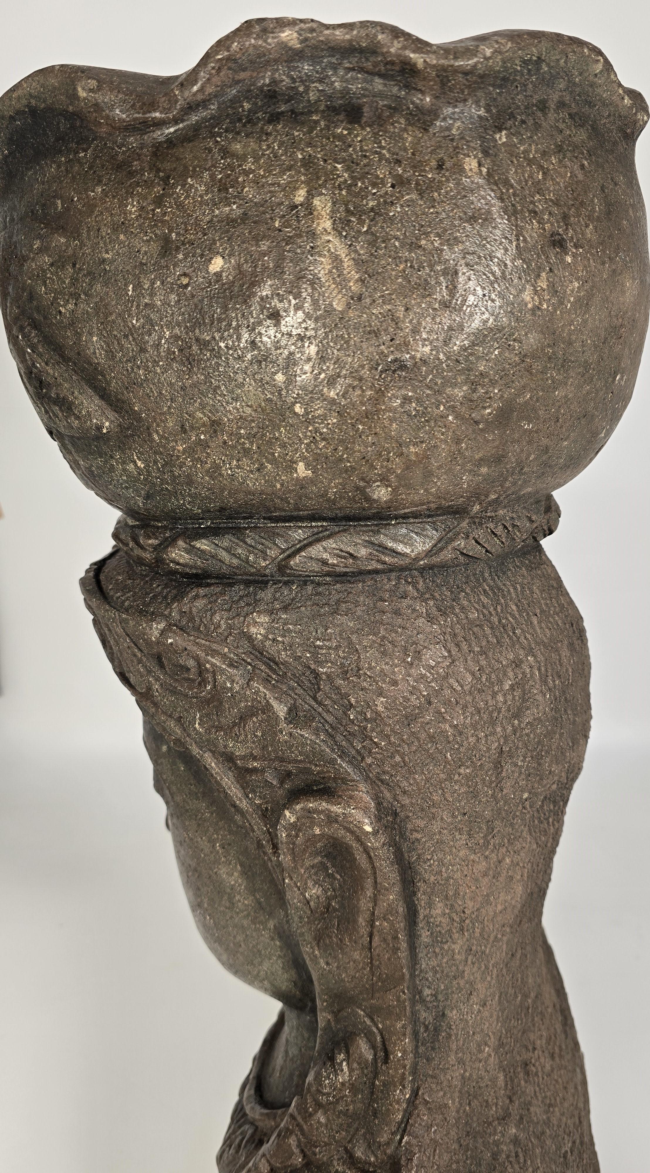 20th Century A decorative stone garden flower pot or bust from the Raj period, India  C 1920 For Sale