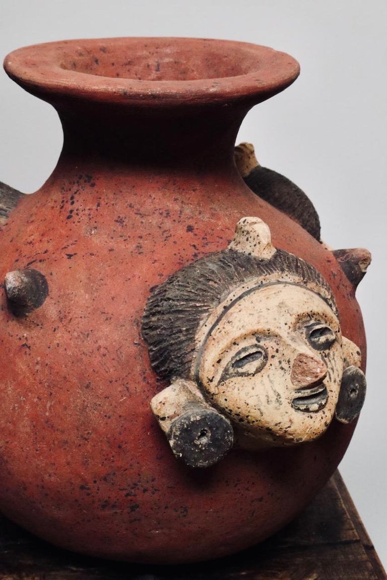 Decorative TerraCotta Vessel with Figures For Sale at 1stDibs