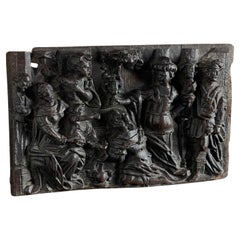 A deep and well carved panel English oak 16th century