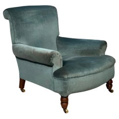 Vintage A Deep Seated 19th Century Howard Style Armchair