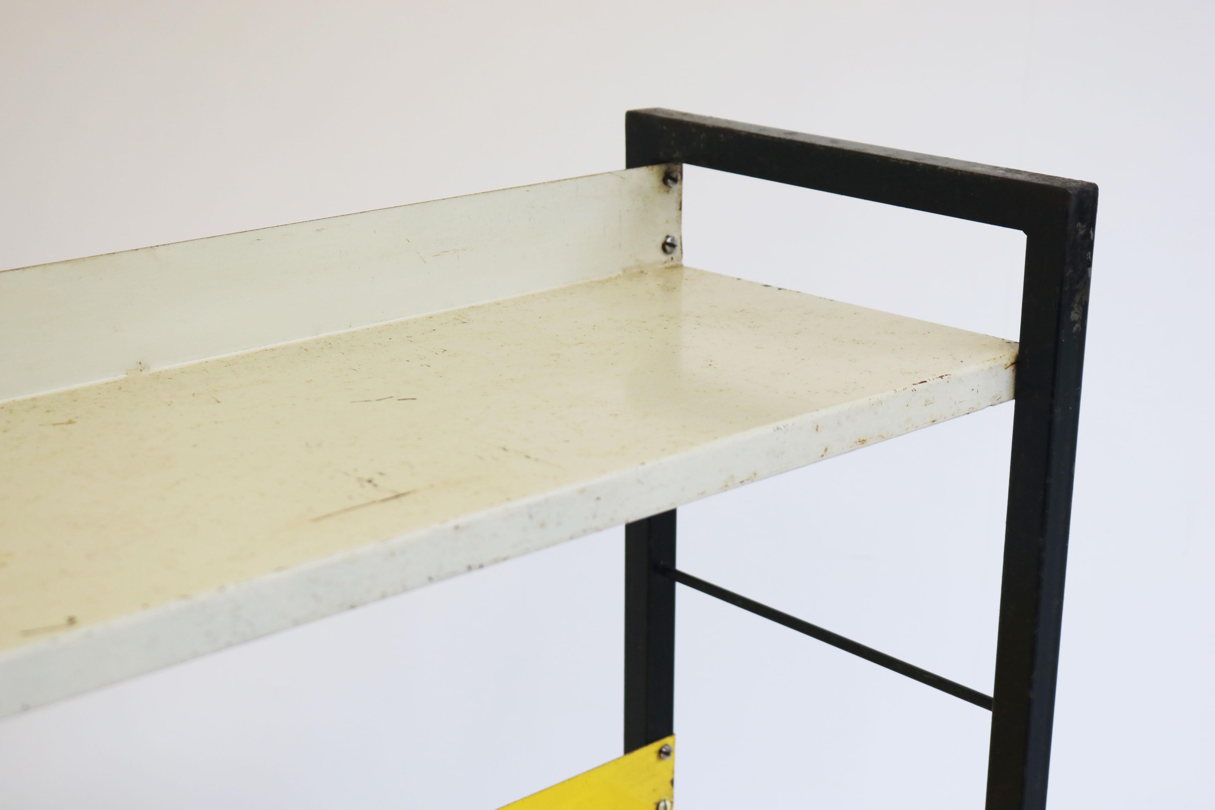 A. Dekker Dutch design bookcase by Tomado Holland 1950 colourfull minimalist For Sale 1