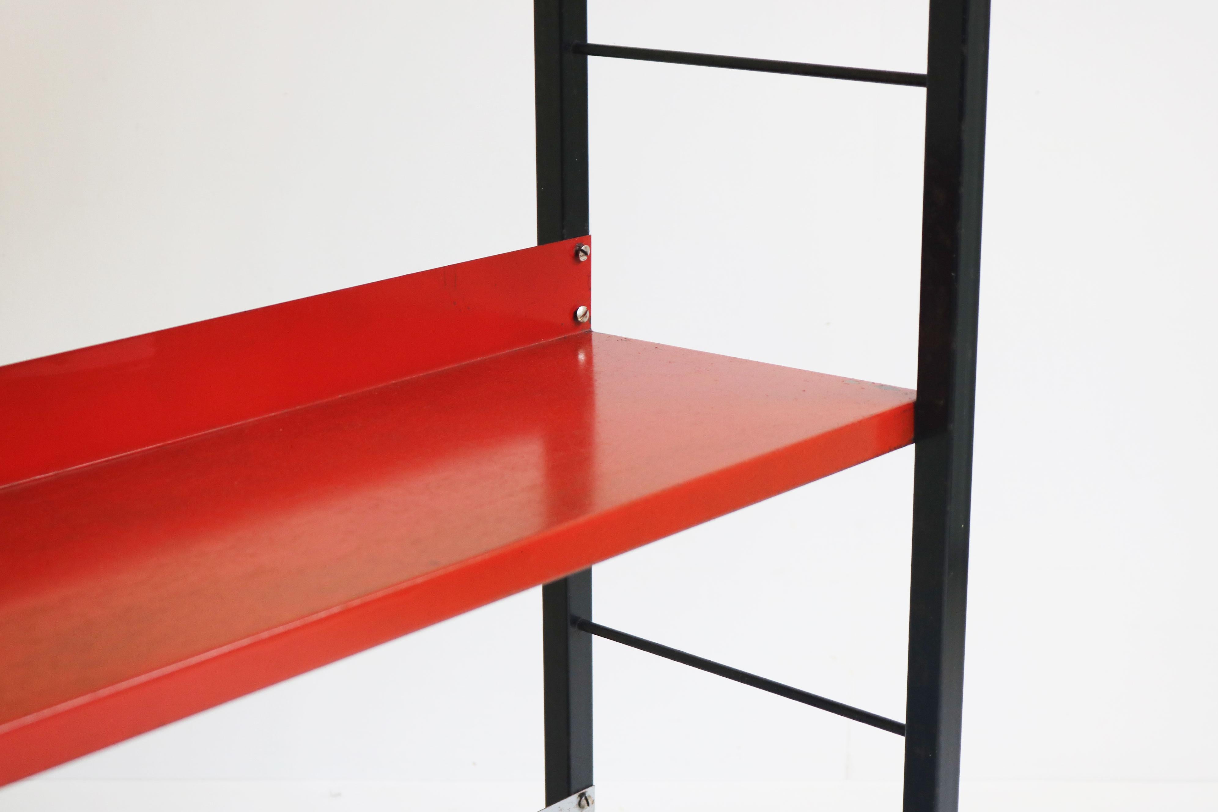 A. Dekker Dutch design bookcase by Tomado Holland 1950 colourfull minimalist For Sale 3