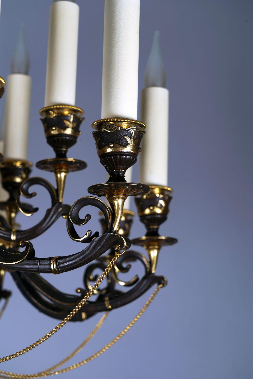 A. Delafontaine & H. Cahieux Neo-Greek «Cupid» Chandelier, France, circa 1850 For Sale 1