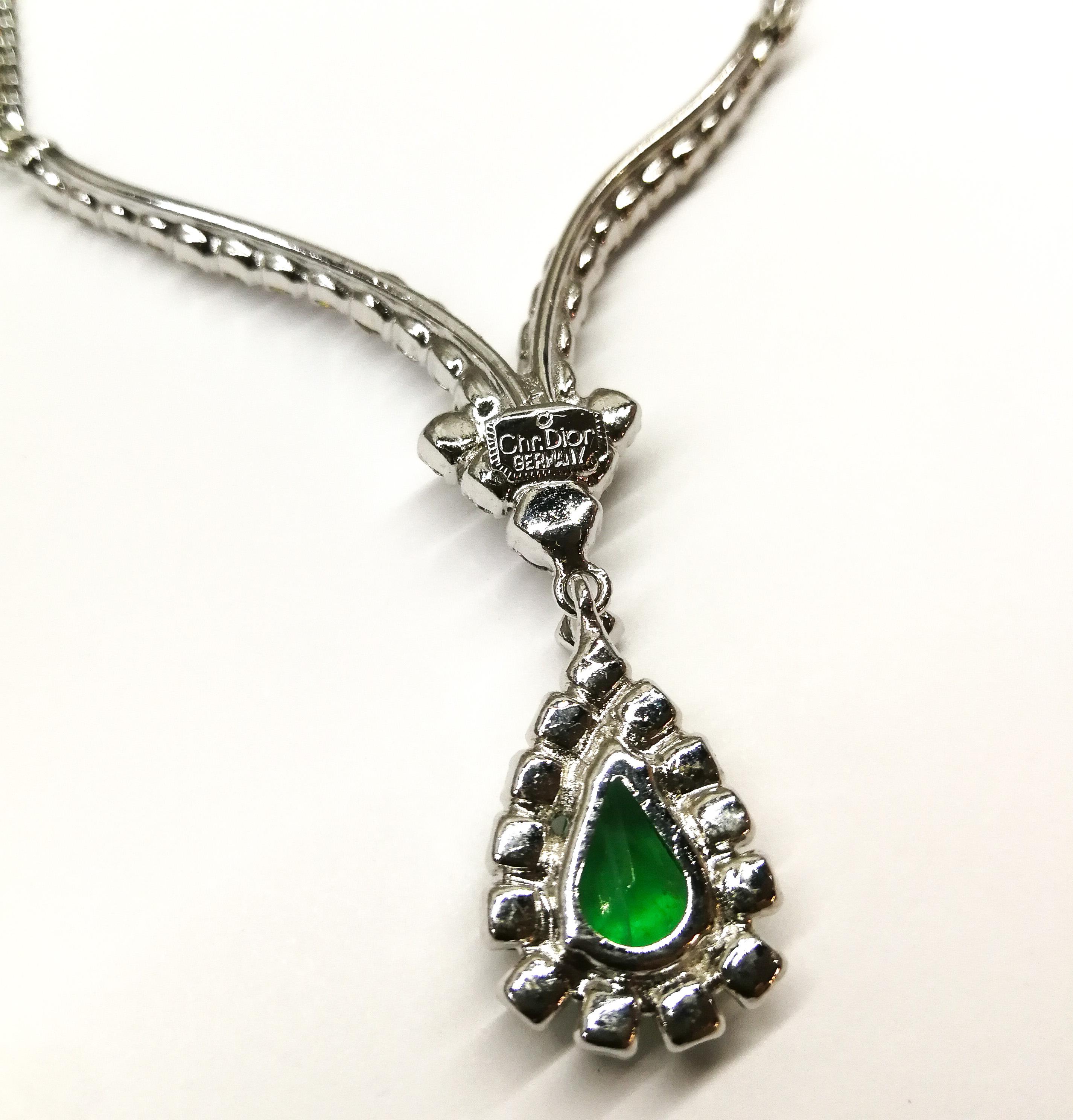 christian dior emerald necklace