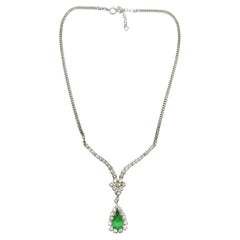 Retro A delicate emerald and clear paste pendant necklace, Christian Dior, 1970s