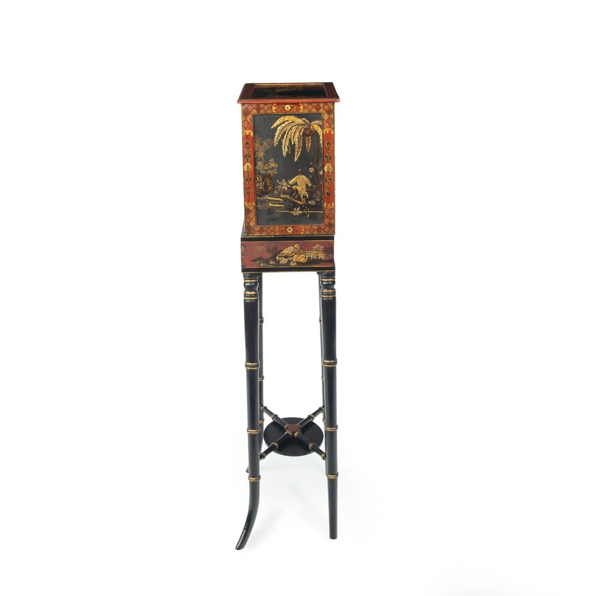A delicate Regency Chinoiserie lacquer cabinet For Sale 10