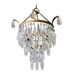 Antique A Delicate Waterfall 3 Tier Crystal Chandelier