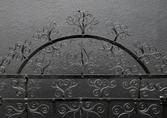 Delicately Scrolled Wrought Iron Firescreen