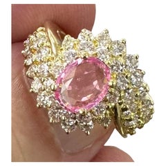 A Delightful 1.25ct Padparadscha Sapphire & Diamond 18k Ring