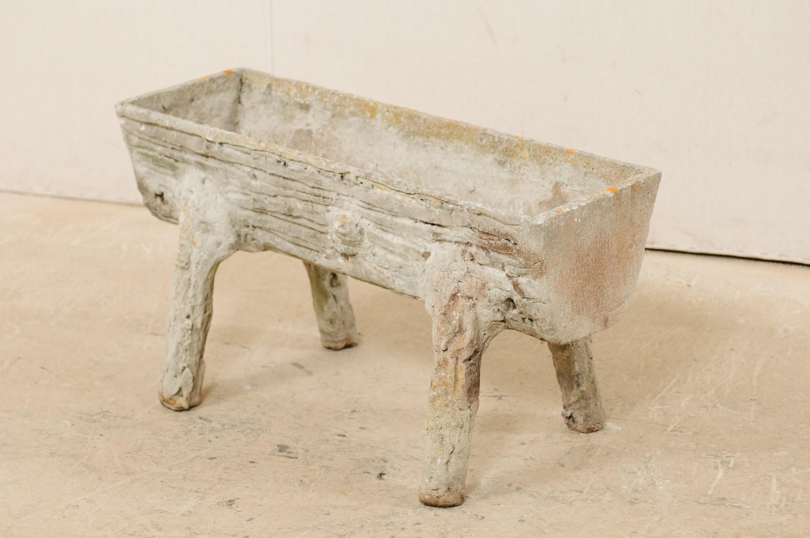 Delightful French Faux Bois Raised Planter from the Mid-20th Century 5