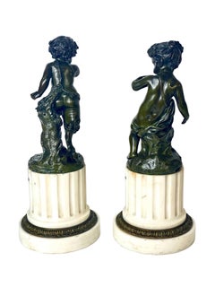 Paire de figurines en bronze d'après Michel Clodion