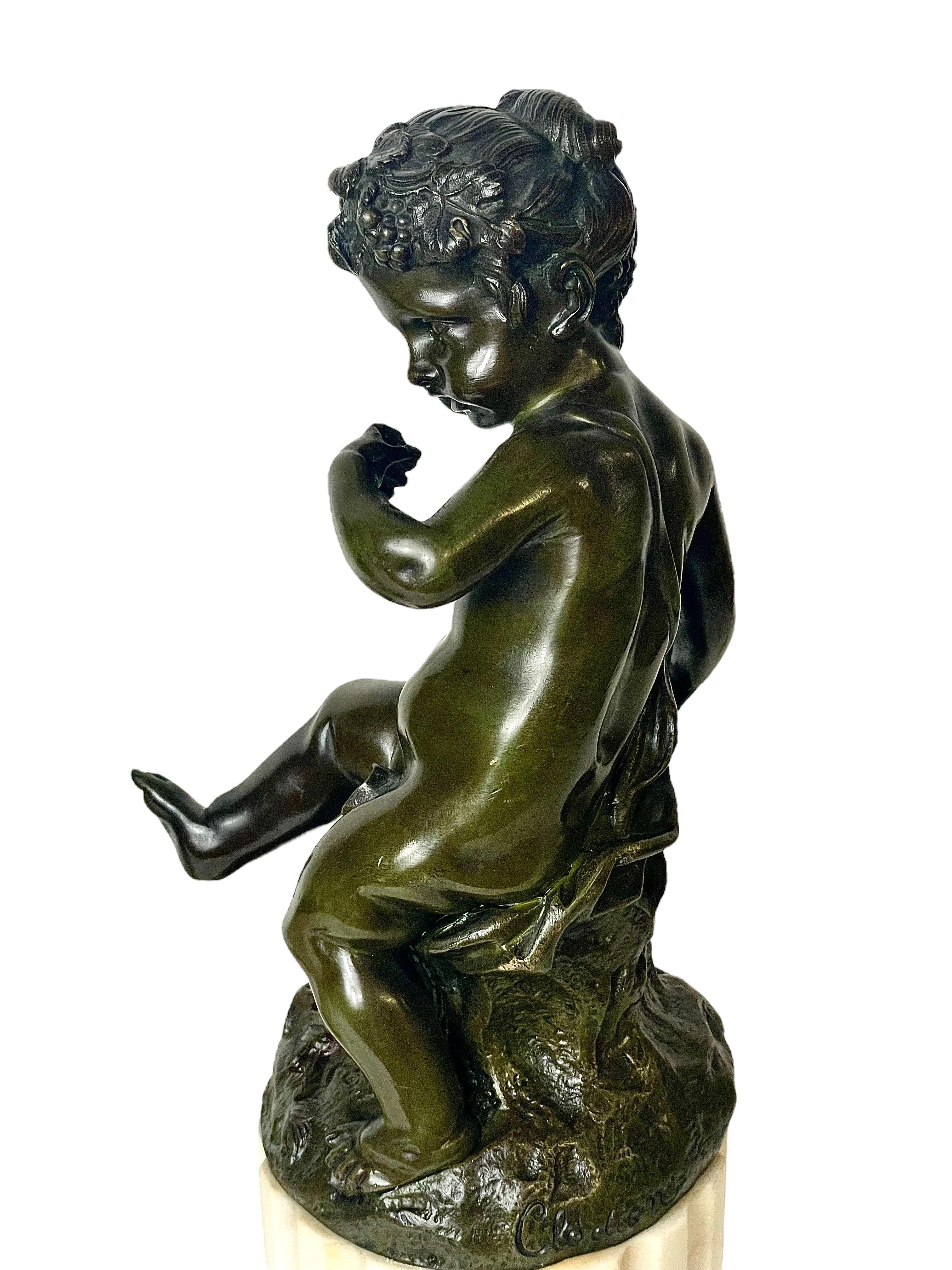 19th Century Pair of Bronze Figurines after Michel Clodion For Sale