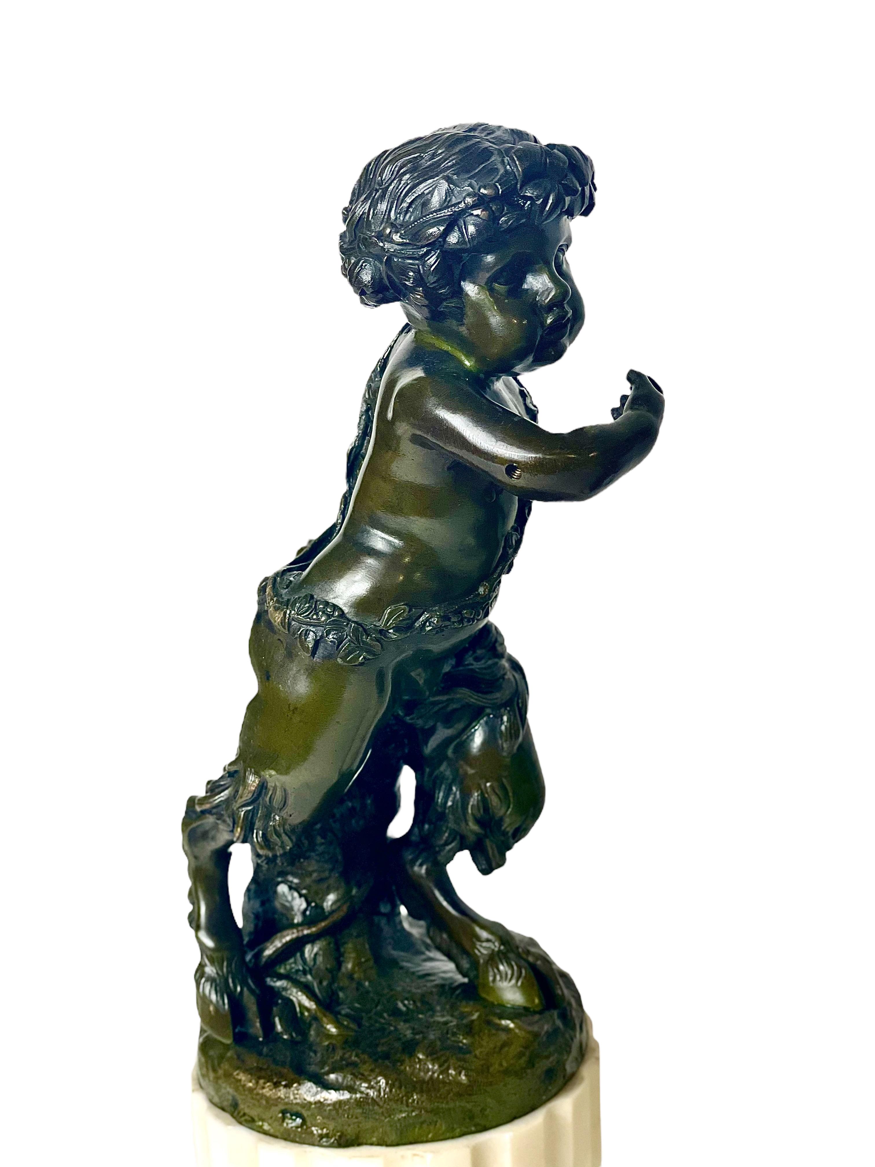 Pair of Bronze Figurines after Michel Clodion For Sale 1