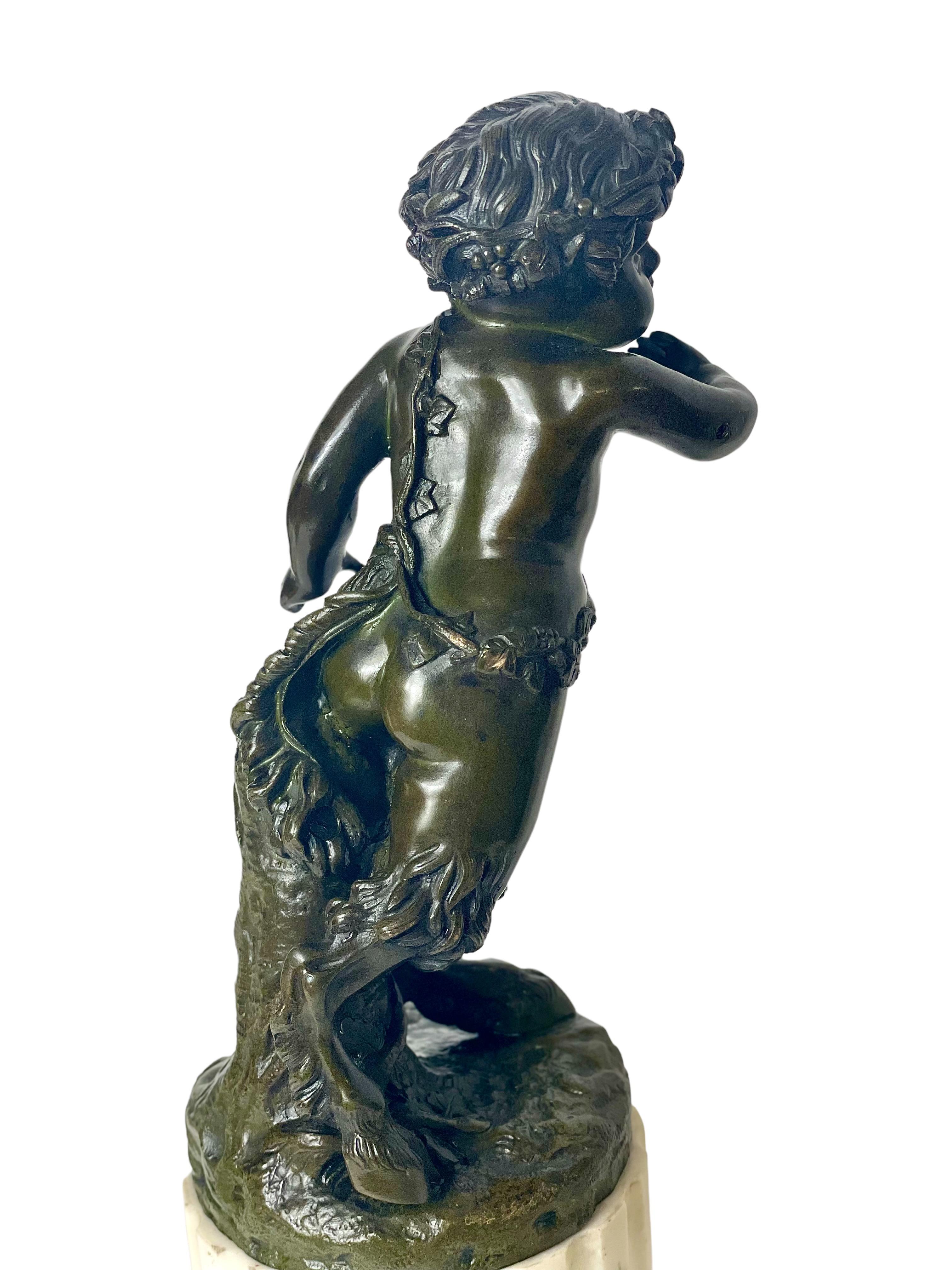 Pair of Bronze Figurines after Michel Clodion For Sale 3