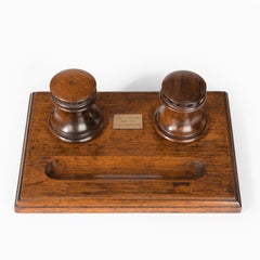 Desk Set Made of Timber from HMS Collingwood England, circa 1890