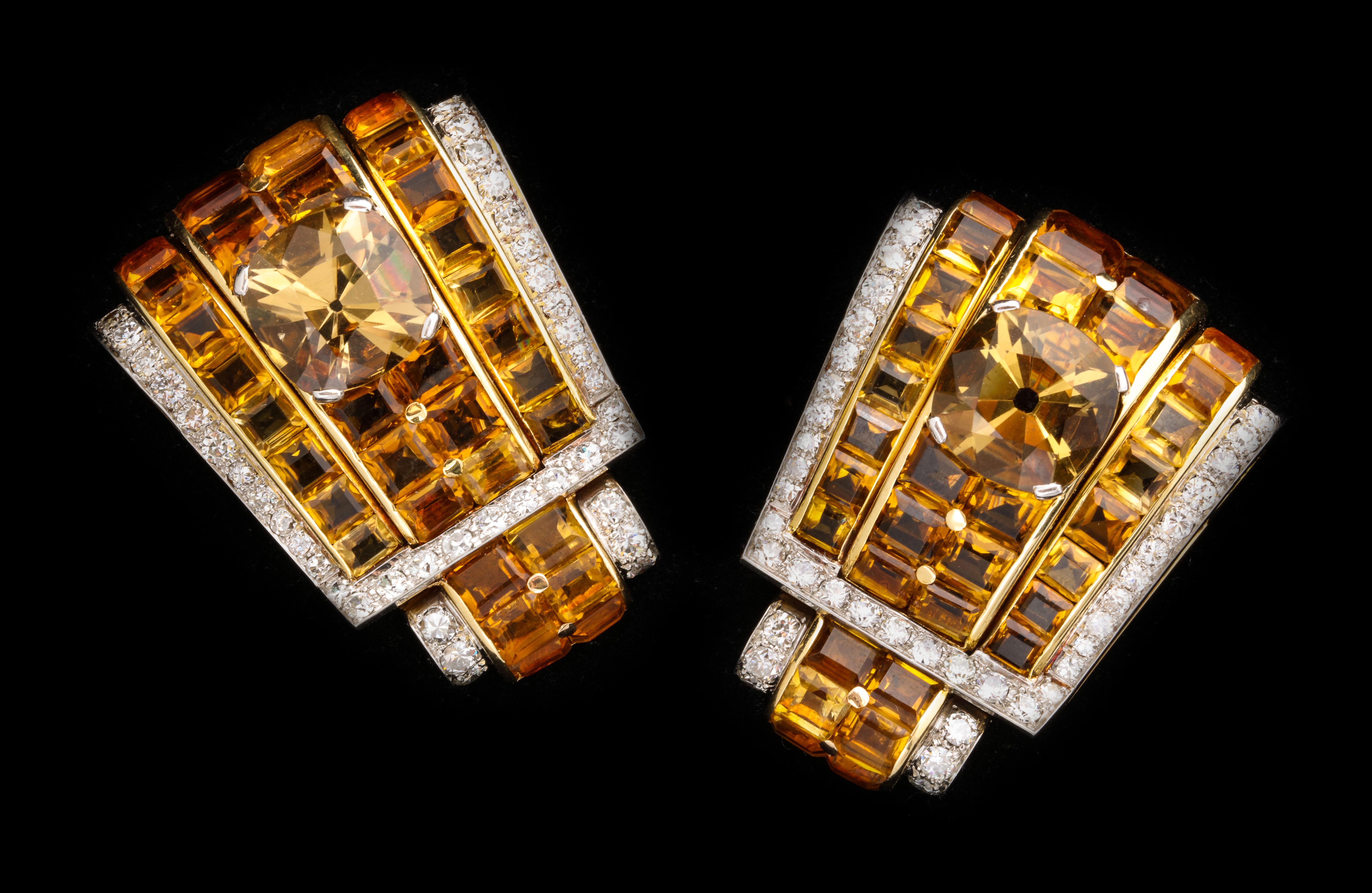 A Detachable Citrine and Diamond Retro cuff Bracelet 6