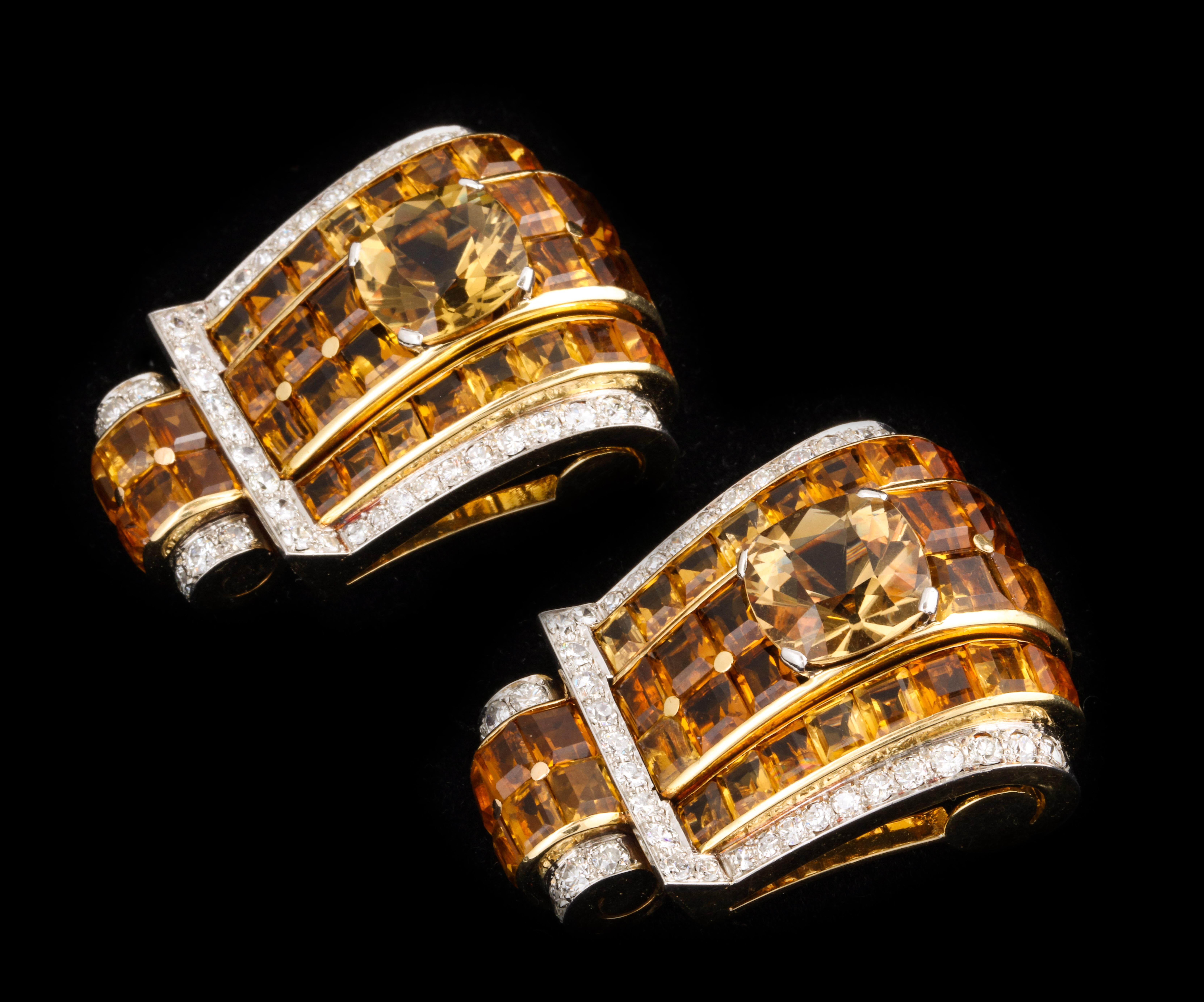 A Detachable Citrine and Diamond Retro cuff Bracelet 3