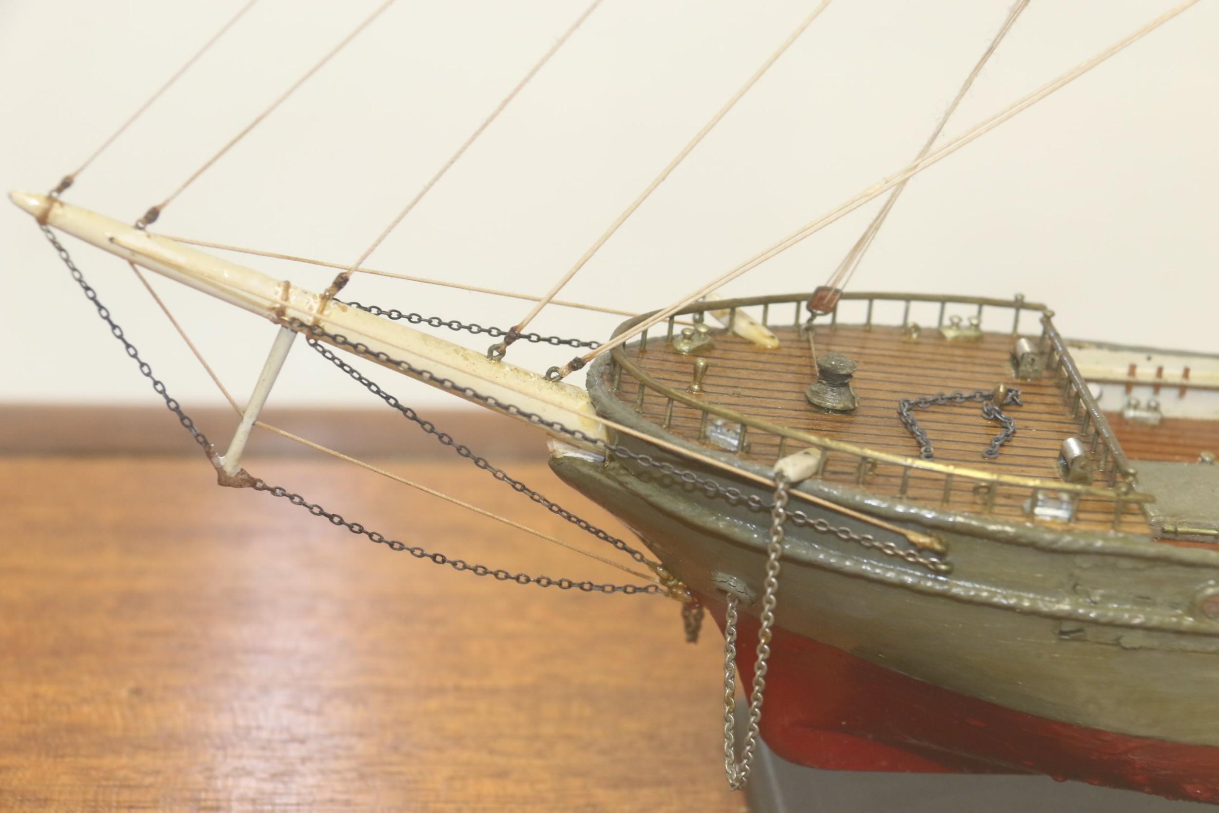 Detailed Early 20th Century English Scale Model of a 3 Mast Sailing Ship For Sale 7