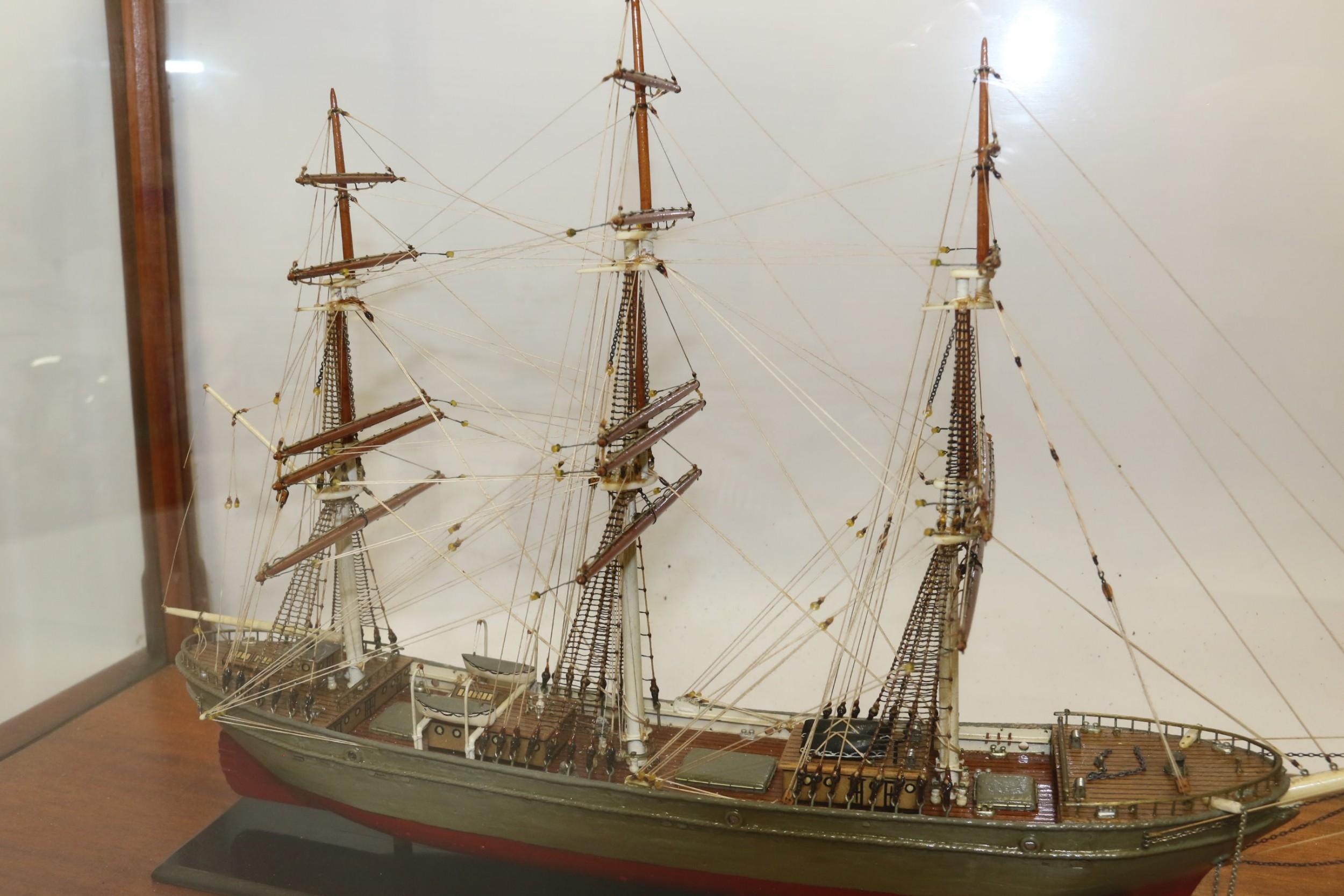 Detailed Early 20th Century English Scale Model of a 3 Mast Sailing Ship For Sale 2