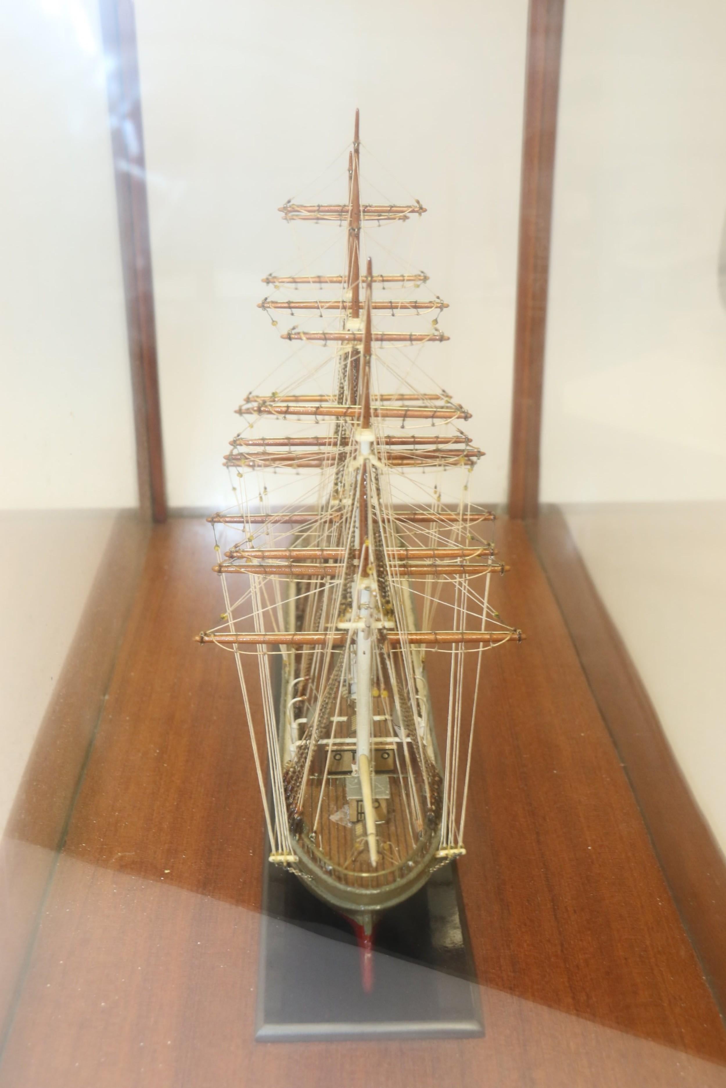 Detailed Early 20th Century English Scale Model of a 3 Mast Sailing Ship For Sale 4