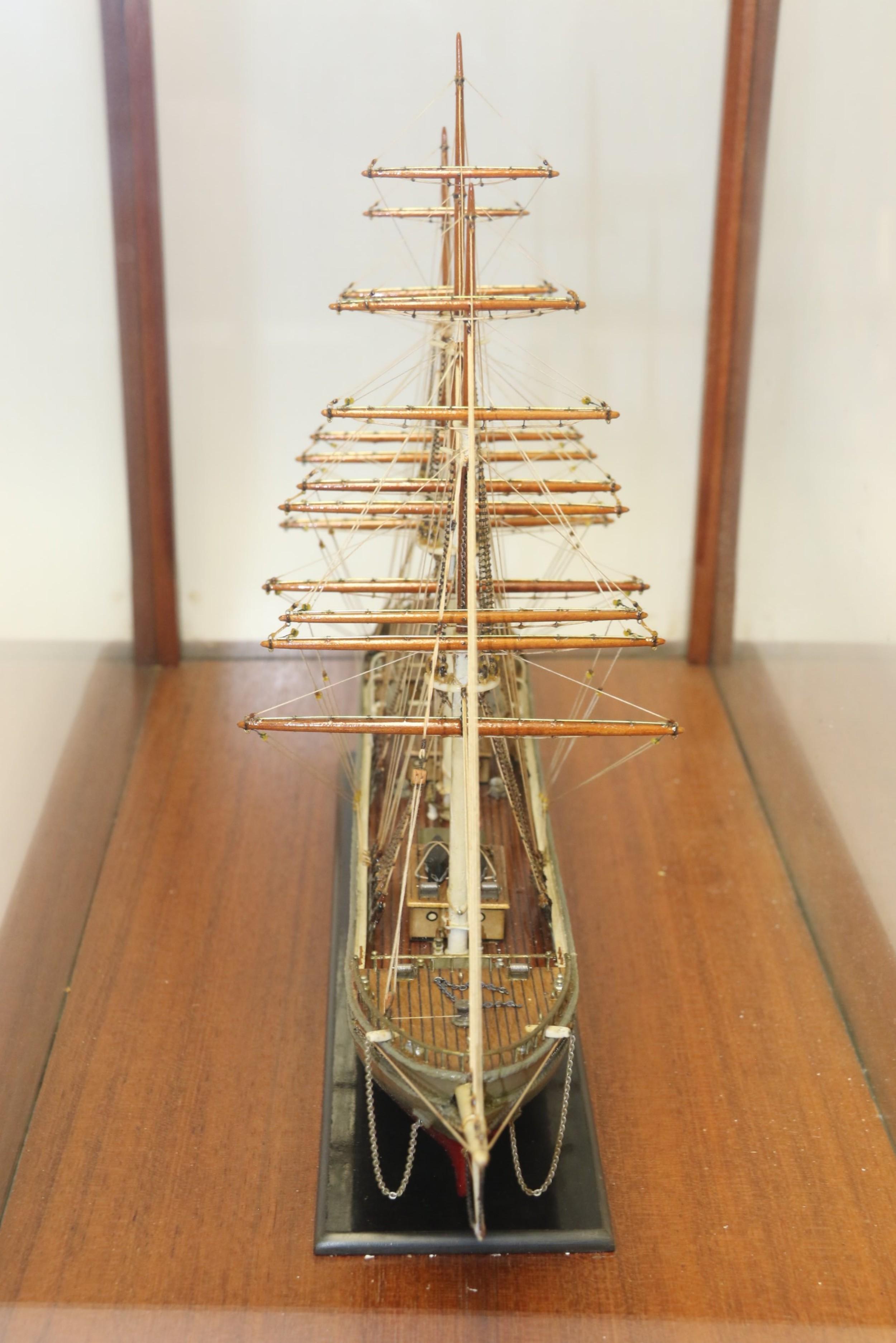 Detailed Early 20th Century English Scale Model of a 3 Mast Sailing Ship For Sale 6