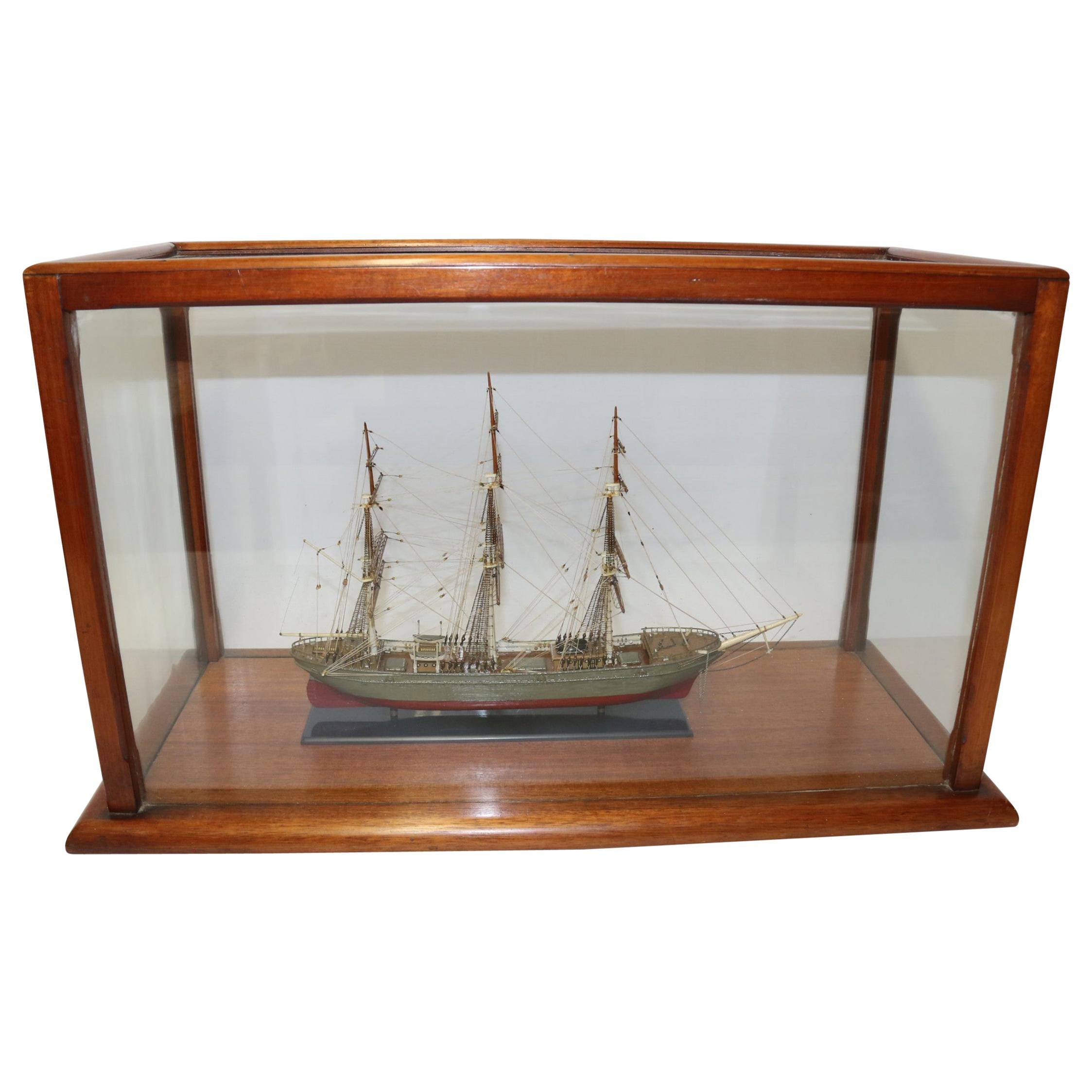 Detailed Early 20th Century English Scale Model of a 3 Mast Sailing Ship For Sale