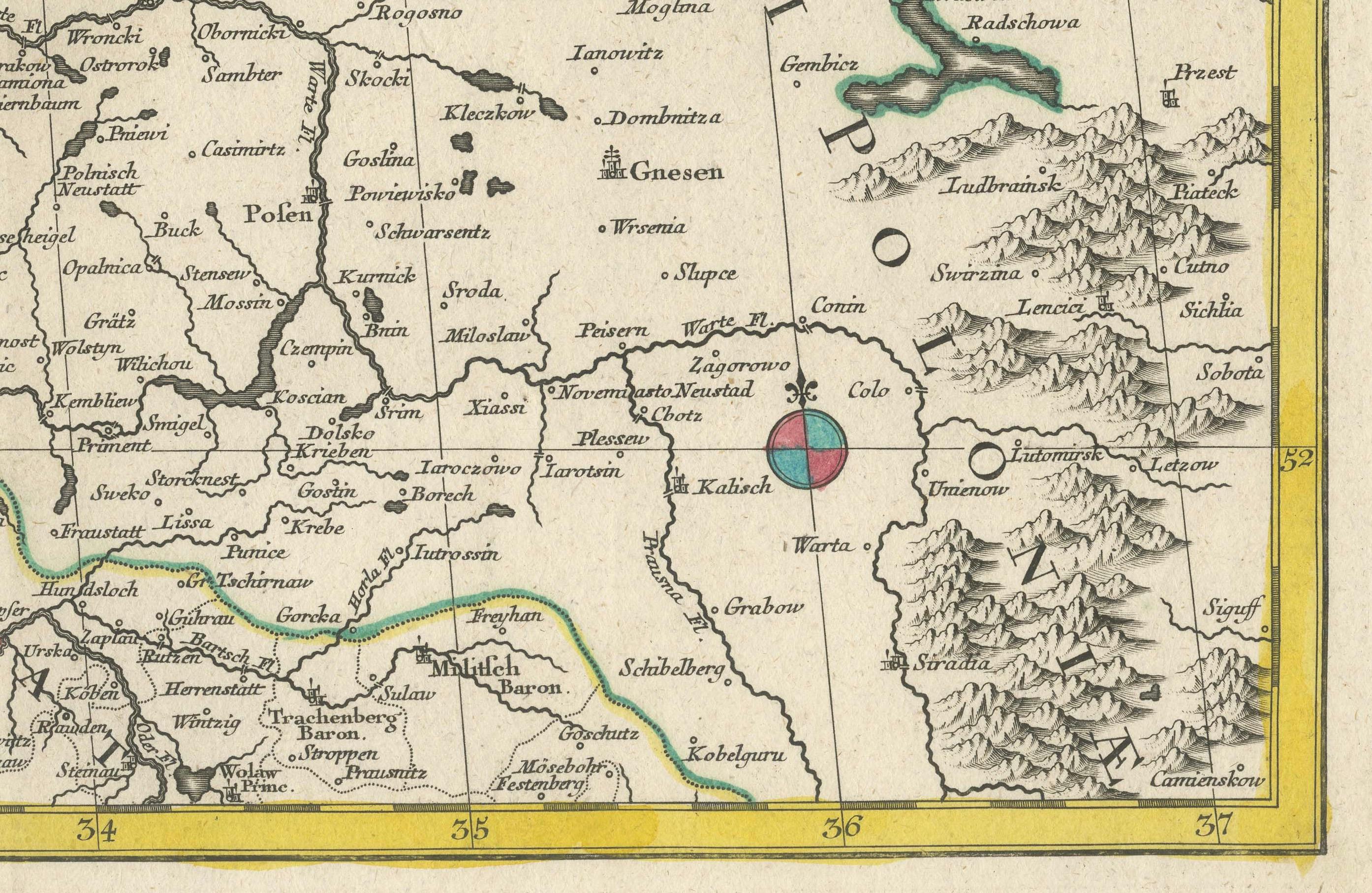 Paper A Detailed Mid-18th Century German Map of North-Central Europe For Sale