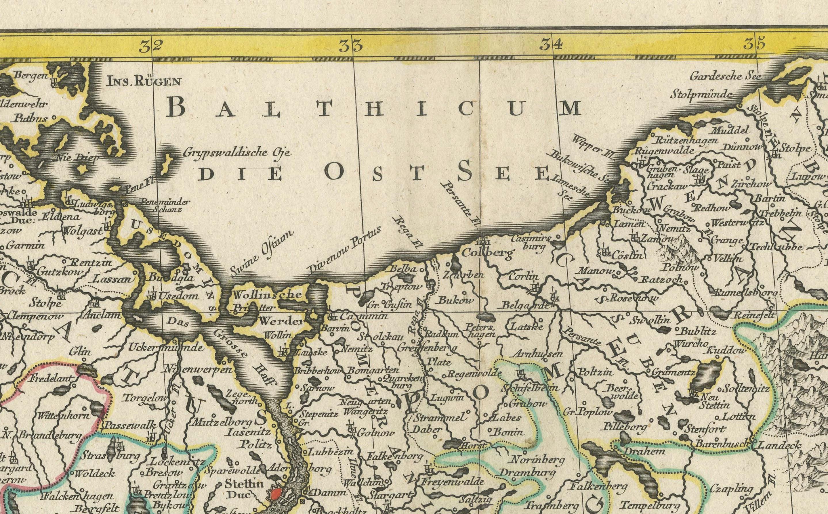 A Detailed Mid-18th Century German Map of North-Central Europe For Sale 2