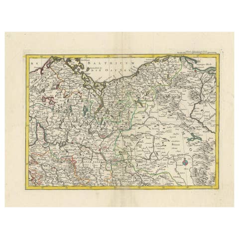 A Detailed Mid-18th Century German Map of North-Central Europe