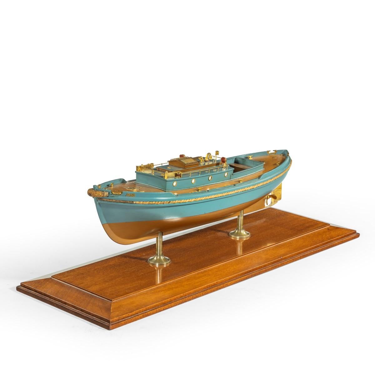 Mid-20th Century Detailed Owner’s Model or Shipyard Model of a Double Ended Harbour Launch For Sale