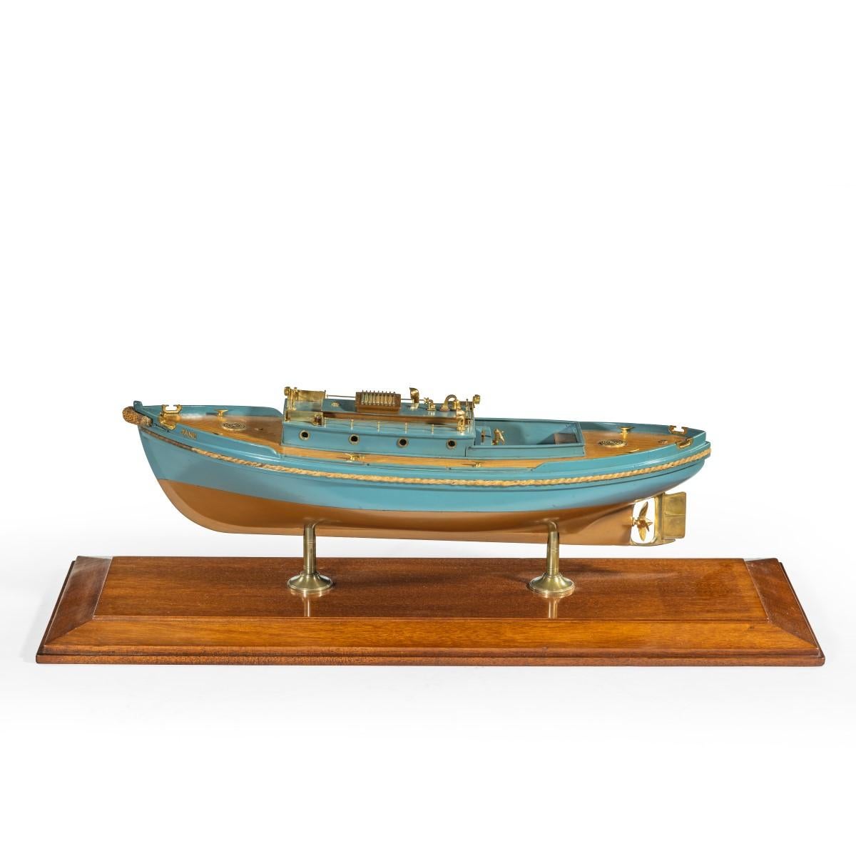 Wood Detailed Owner’s Model or Shipyard Model of a Double Ended Harbour Launch For Sale