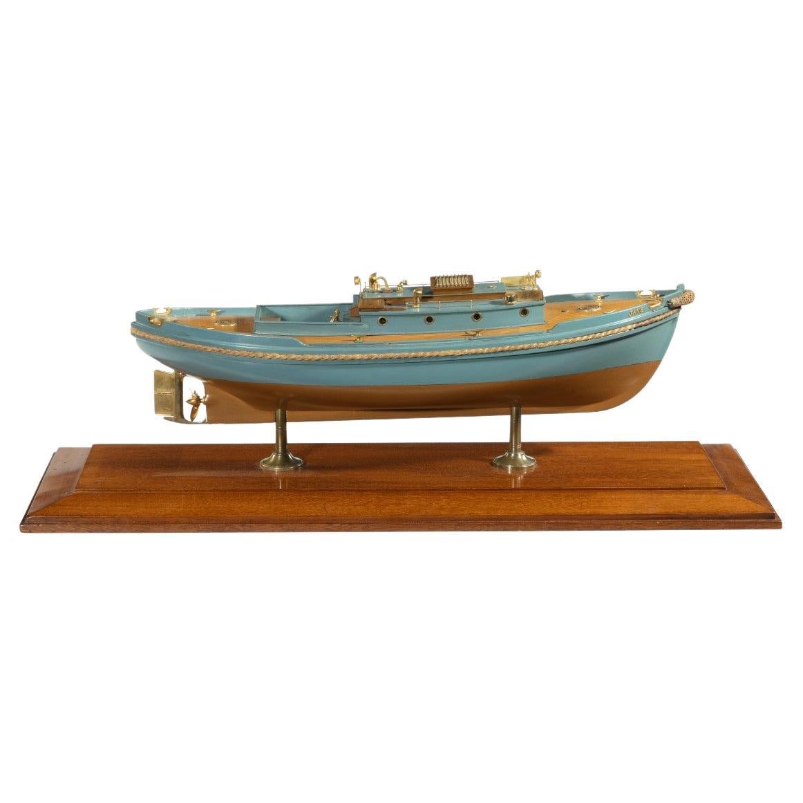 Detailed Owner’s Model or Shipyard Model of a Double Ended Harbour Launch For Sale