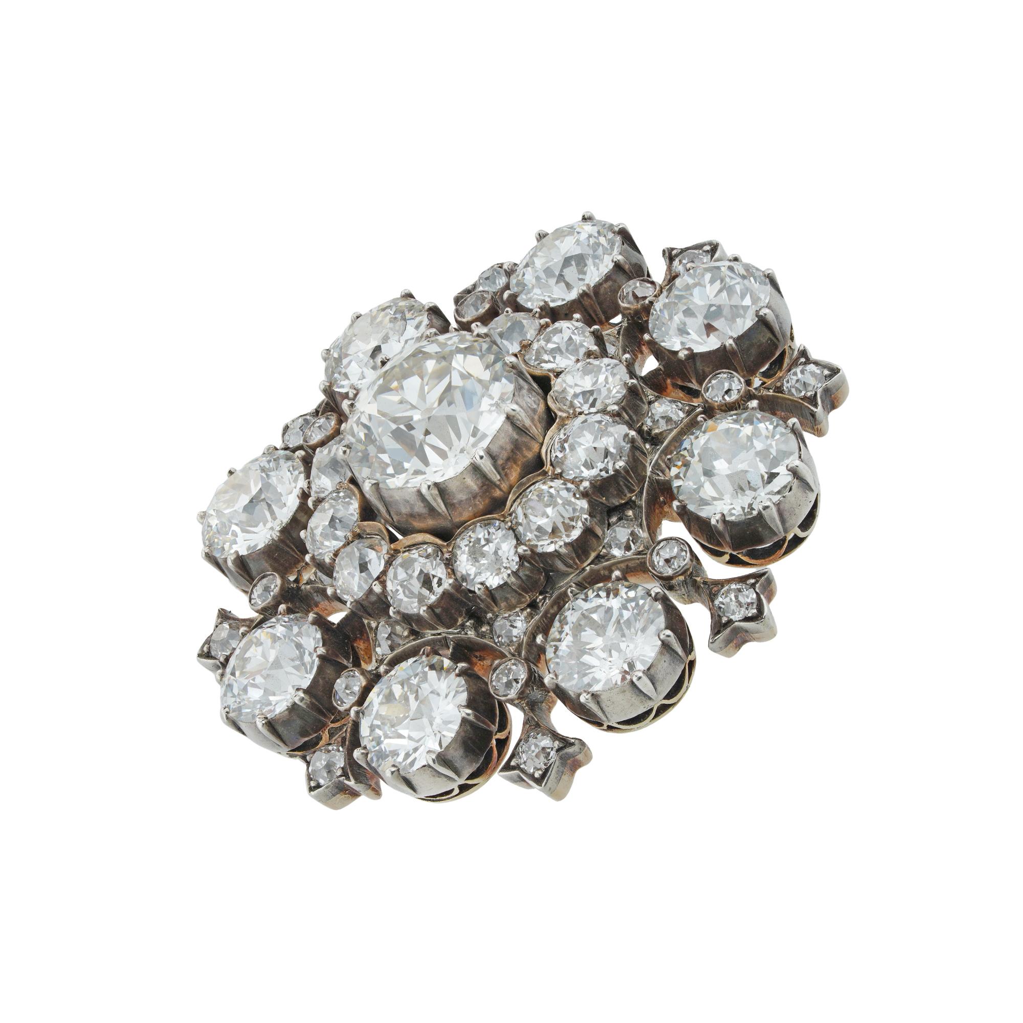 Brilliant Cut A Diamond And Cultured Pearl Choker Necklace For Sale