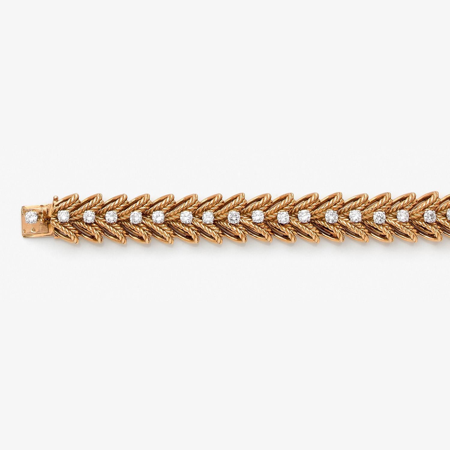 Diamond and Gold Bracelet by Boucheron, circa 1955-1960 In Excellent Condition In Firenze, IT