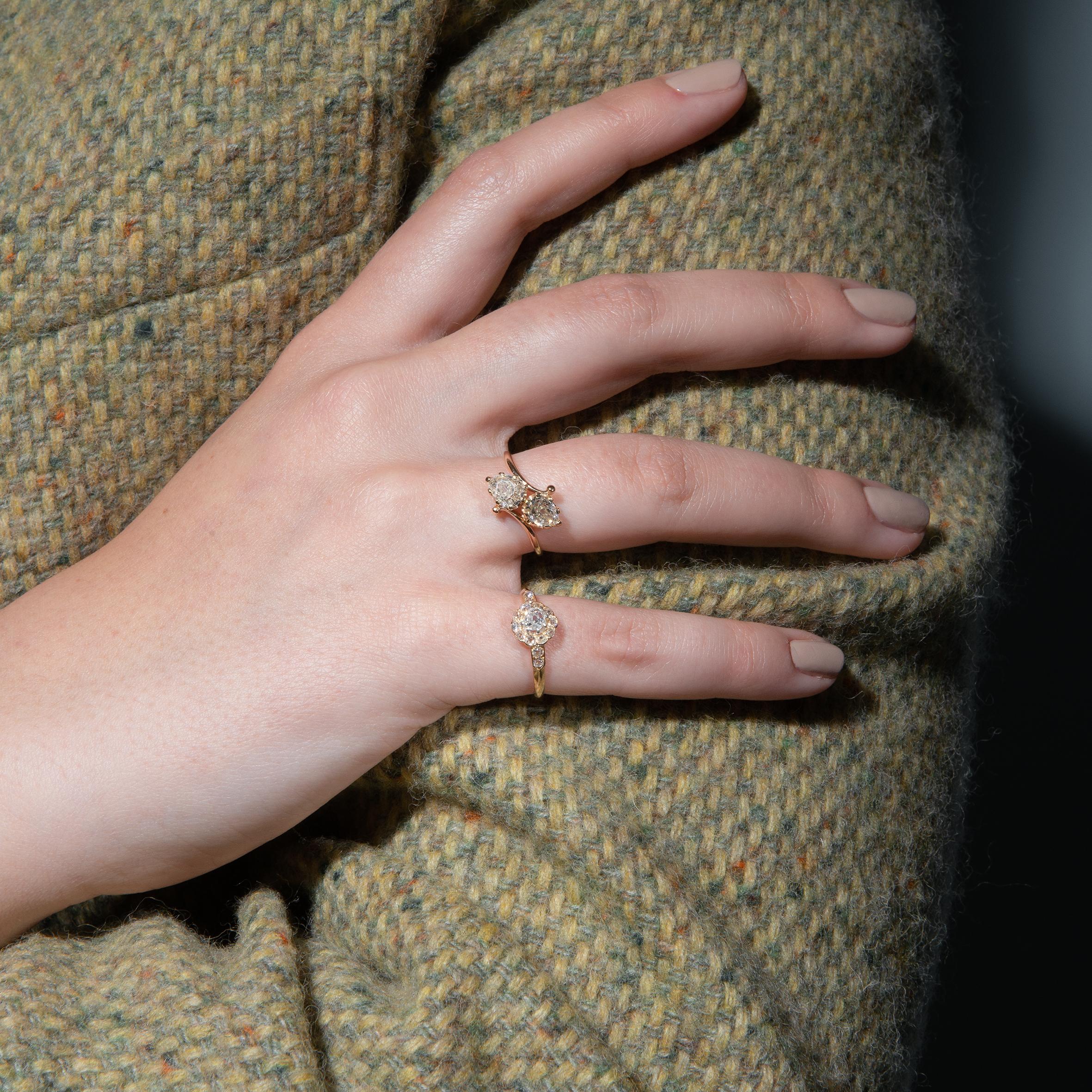 Toi et Moi Ring aus Diamant und Gold für Damen oder Herren